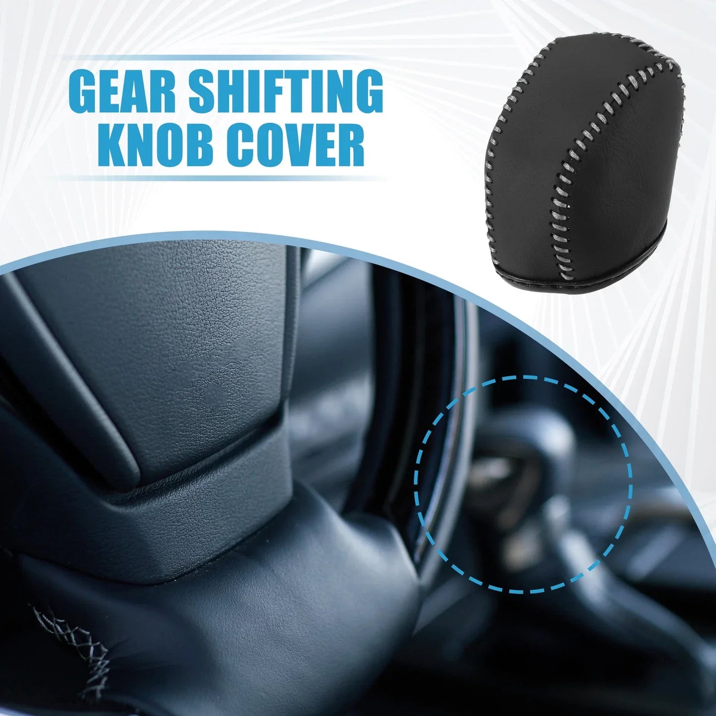 Gear Shift Lever Cover for Lexus NX 250 Black Gray Stitches