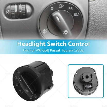Headlight Light Switch Control Button for VW Golf Mk5, Passat, Touran, Caddy (2004-2009)