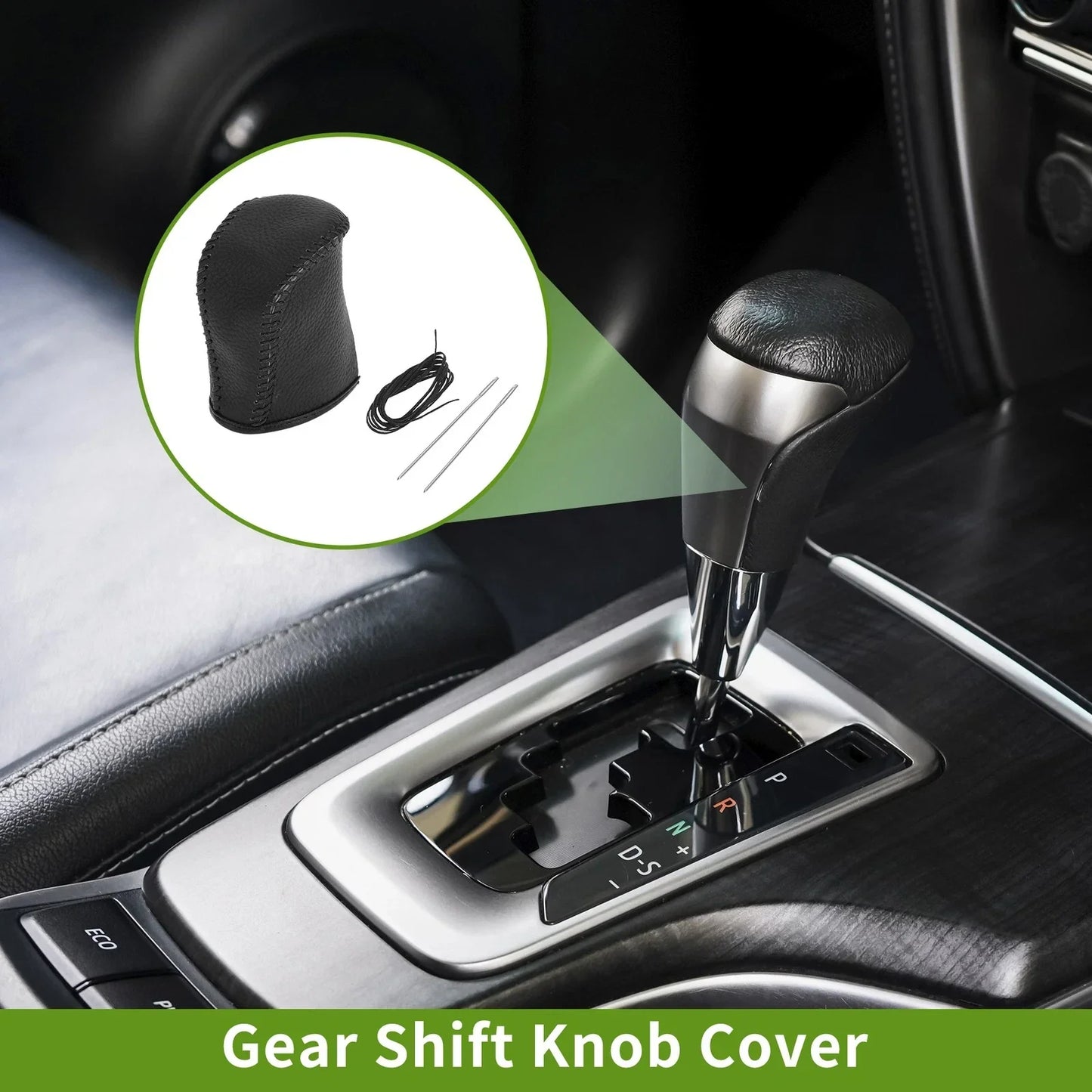 Lexus NX300 Gear Shift Knob Cover 2 x Pebbled Black Faux Leather (2014-2021)