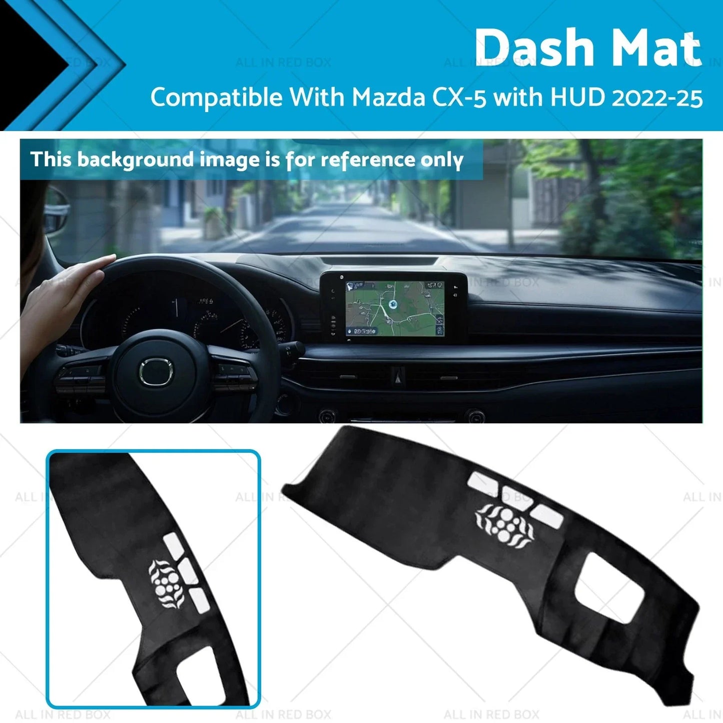 Dash Mat Black Anti-Slip Microfiber for Mazda CX-5 (2022-2025)