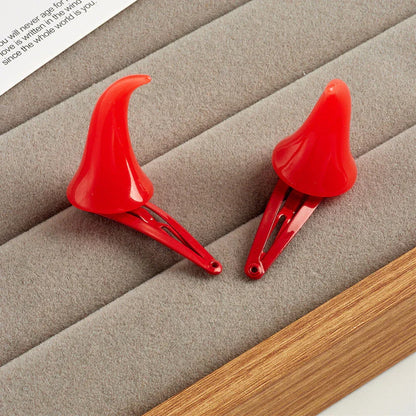 Red Devil Horns Hair Clips for Cosplay Halloween (Small)