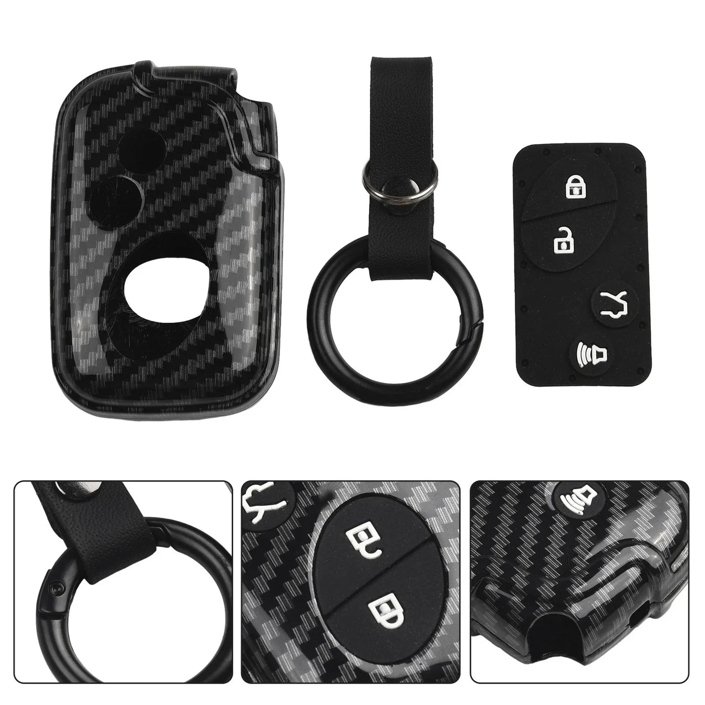 Key Cover Key Case Accessories Black 1 Pc