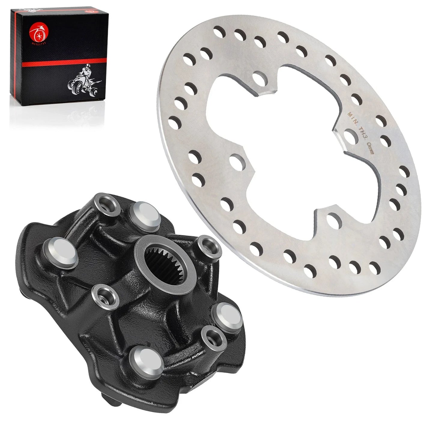 2 x Wheel Hub & Brake Disc for Honda Rancher TRX420FM 4X4 (2014–2024)