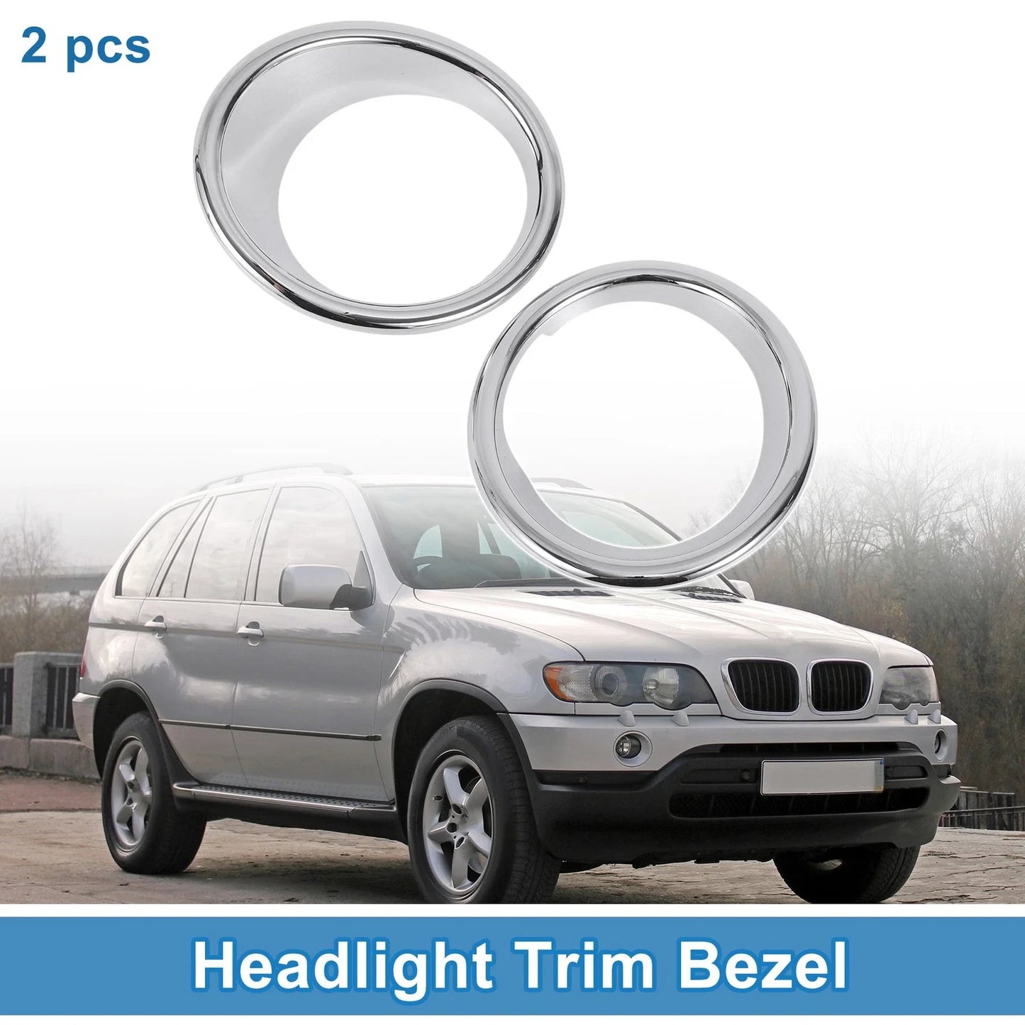 Front Headlight Trim Bezel Left + Right for BMW X5 (2014 - 2018)