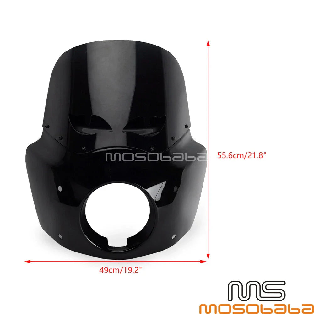 Matte Black Headlight Fairing w/ 12" Windshield for HD Softail Low Rider S (20-23)