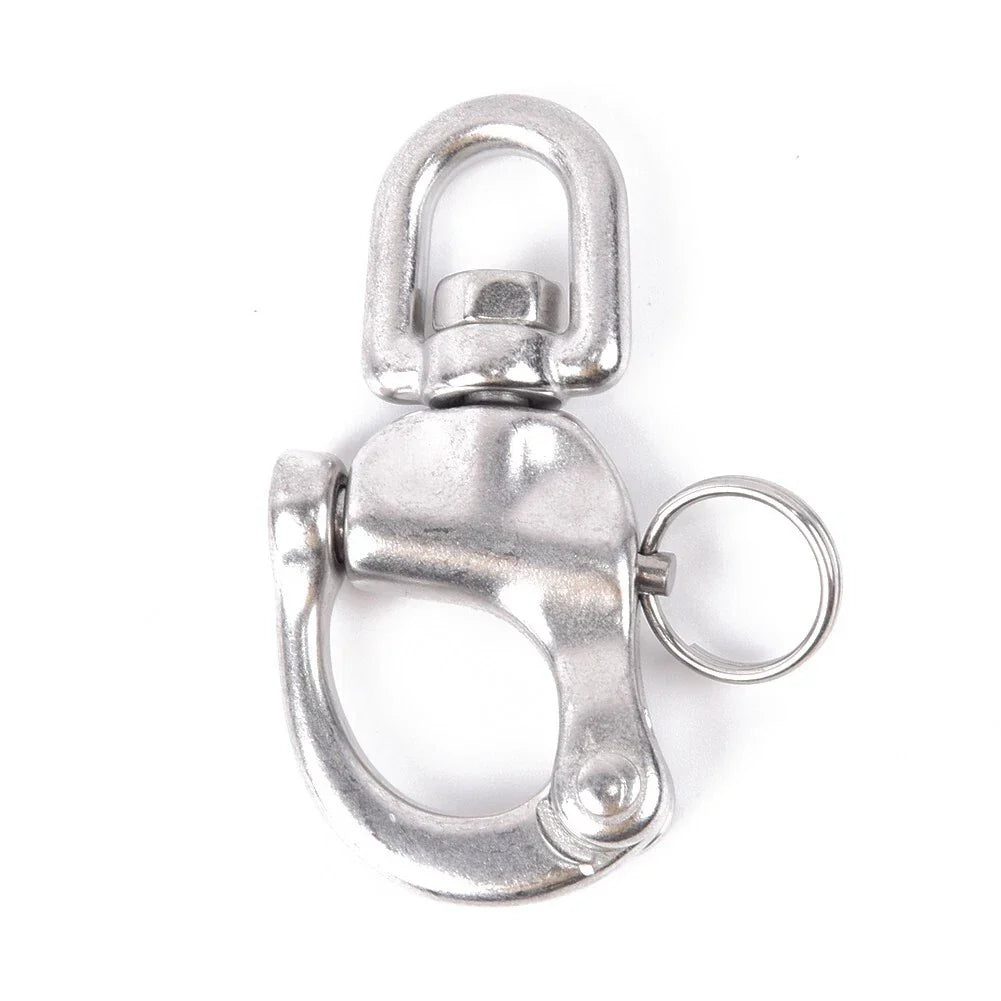 1pcs / 70mm / Marine Grade 316 Stainless Steel Snap Shackle With Swivel Bail