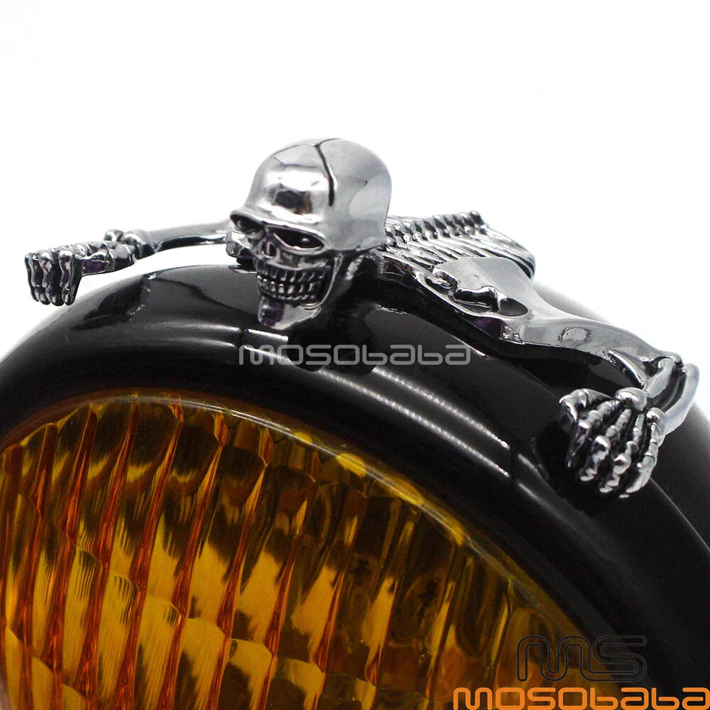 7 Inch Headlight Visor Fender Ornament for Harley Chopper Custom Bobber