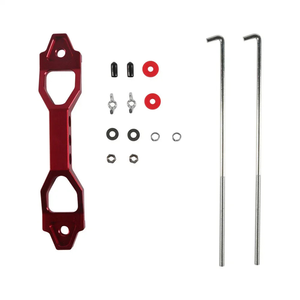 Red Aluminum Battery Tie Down Bracket Hold Down Set for Most Group