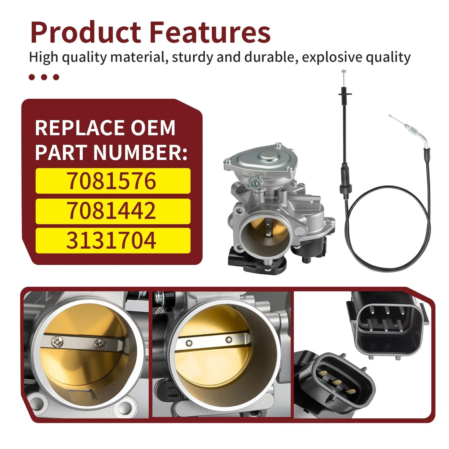 Throttle Body Assembly w/ Cable for Polaris Sportsman 550 XP X2 (2007–2014)