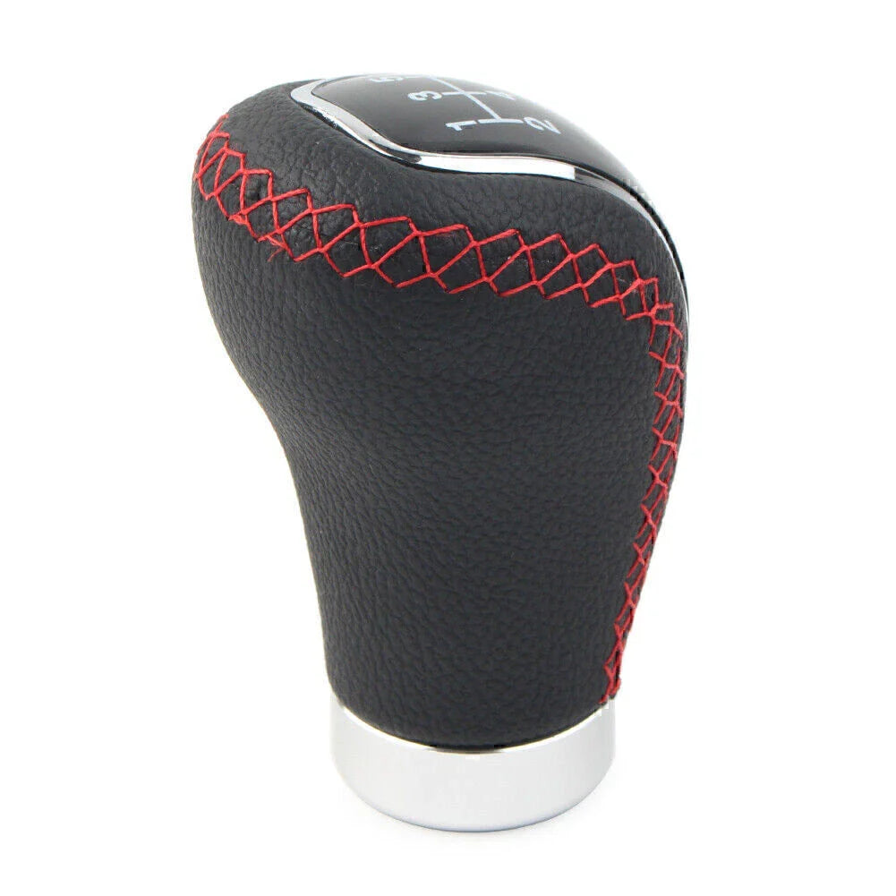 Black 5 Speed Leather Manual Gear Shift Lever Head for Car