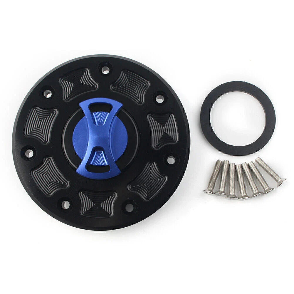 Blue Fuel Gas Tank Cap Cover for Kawasaki Ninja 500, ZX-6, ZX-7, ZX-9, ZRX-1100, GPZ500