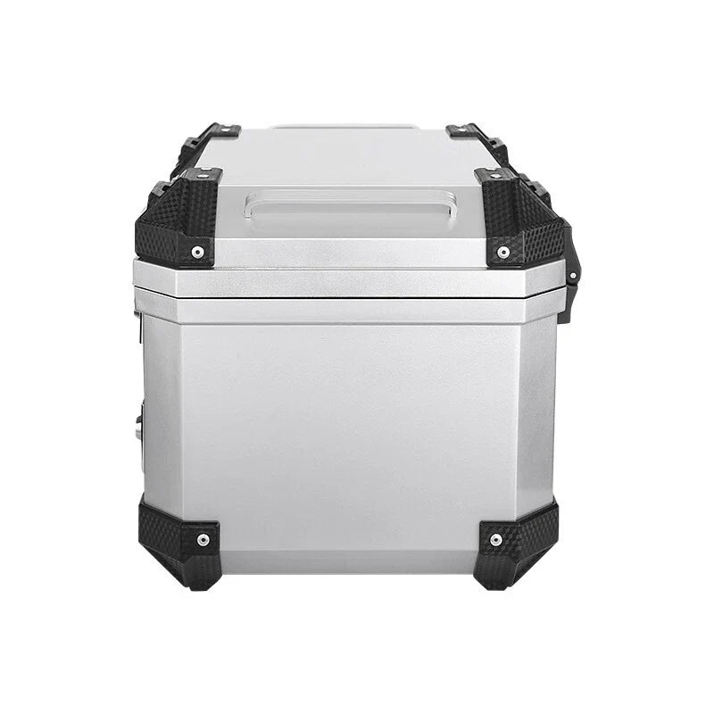 45L Waterproof Motorcycle Tail Box Scooter Trunk Silver Luggage Storage