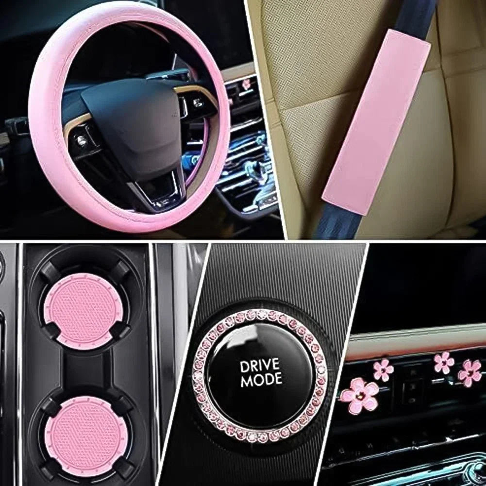 10 x Car Accessories Including Steering Wheel Cover for All Cars