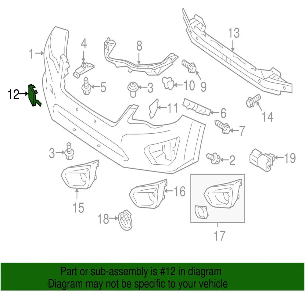 Front Tow Eye Bumper Cover Cap for Subaru Impreza 2.0L (2012-2014)