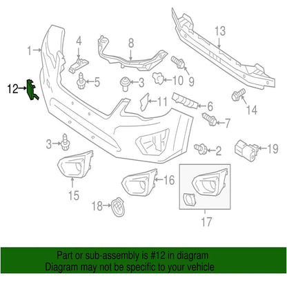 Front Tow Eye Bumper Cover Cap for Subaru Impreza 2.0L (2012-2014)