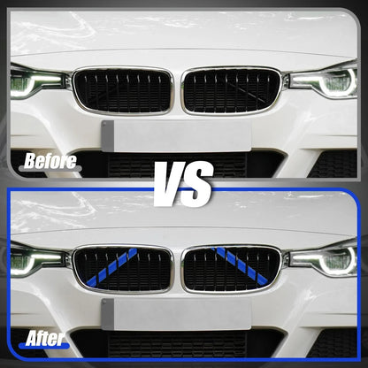 ABS Front Grille Trim Strips Cover Decor Blue for BMW 5/6/7 Series