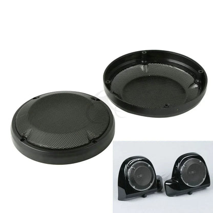 6.5" Black Lower Vented Speaker Grills for Harley Touring (1983-2024)