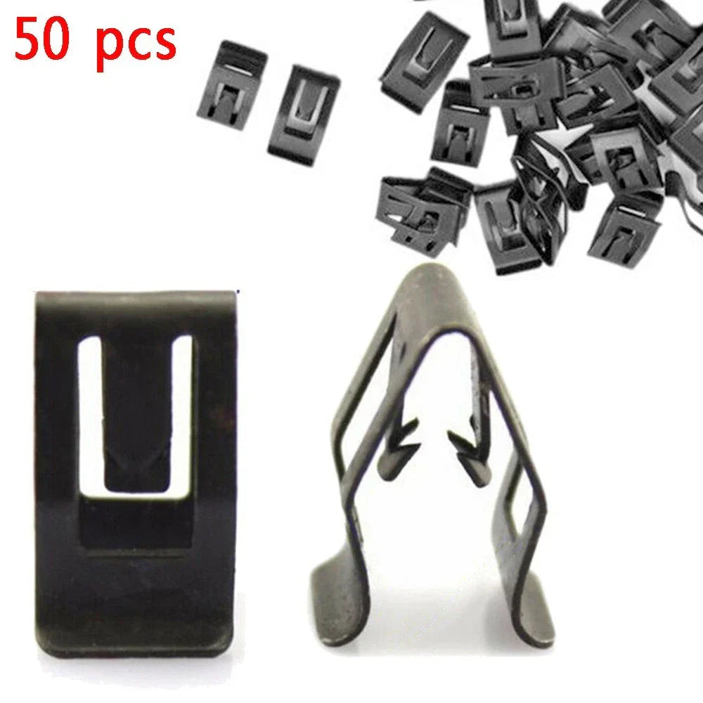 Interior Trim Clips 50PCS Console Metal Retainer Fasteners for Cars