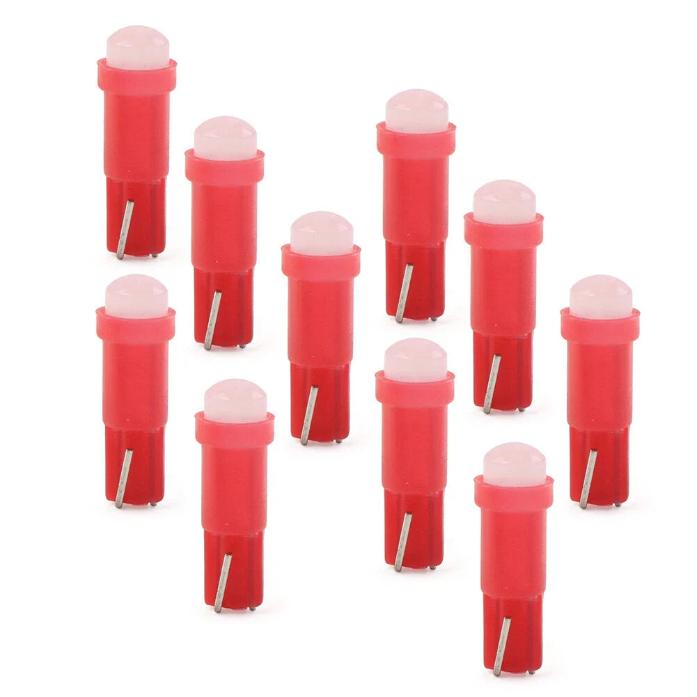 T5 Red Indicator SMD Light Bulbs for Car Dashboard Gauge (Fits Various Models)