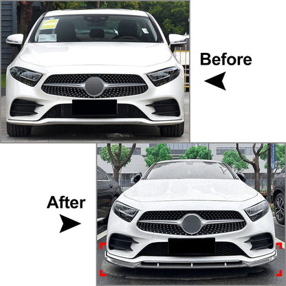 Front Bumper Splitter Lip for Mercedes Benz CLS Class C257 (2018-2021) Black