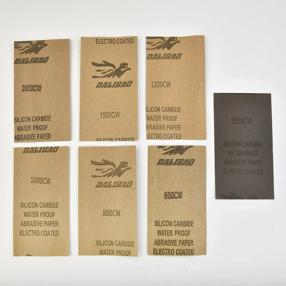 Sandpaper 70x Wet/Dry 3x5-1/2 600-2500 Grit for Auto Car Polisher Tool