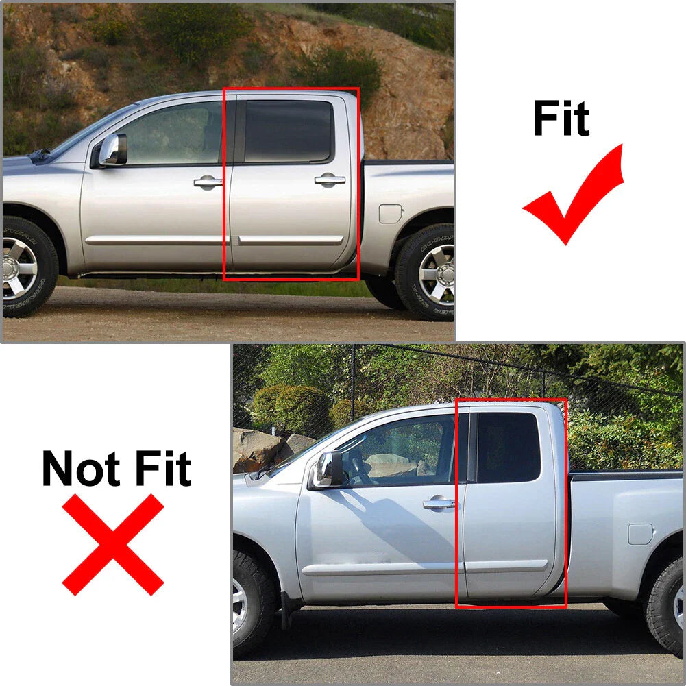 Pillar Post Door Window Cover Trim for Nissan Titan Crew Cab (2004-2015)