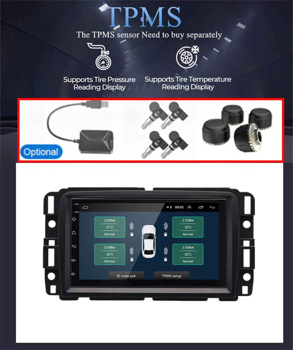 7" Stereo Radio Navi for GMC Acadia, Chevrolet Traverse, Buick Enclave (2013-2017)