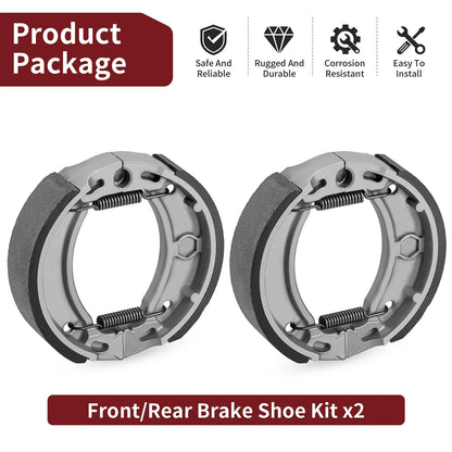 2x Front Brake Shoe & Spring for Yamaha ATV