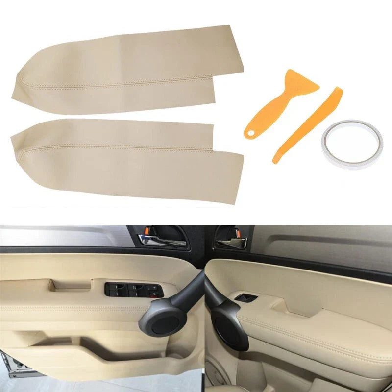 Door Armrest Cover Front Panels Beige 1 pair for Car