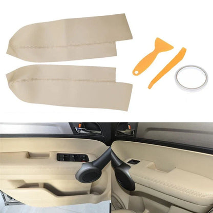 Door Armrest Cover Front Panels Beige 1 pair for Car