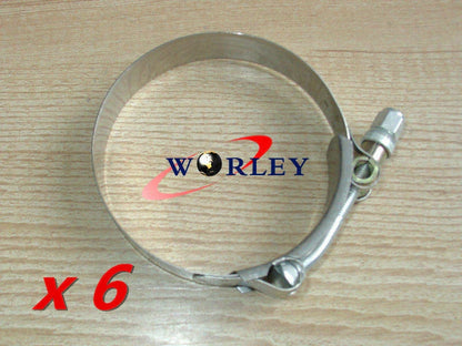 4 x 2" Turbo Pipe Hose Coupler T-Bolt Clamps Stainless Steel 58-63mm