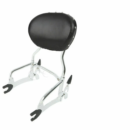 Chrome 12" Sissy Bar Black Backrest Mount Spools for Indian Chieftain (14-22)