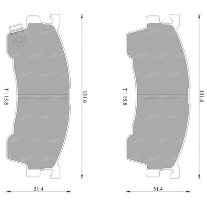 Front Disc Brake Pad Set for Ford Laser (1999-2002)
