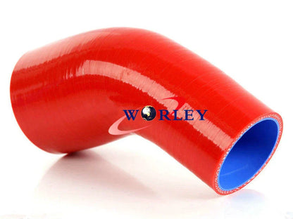 Silicone 45° Reducer Elbow Hose Intercooler Pipe 64mm to 51mm - BLACK