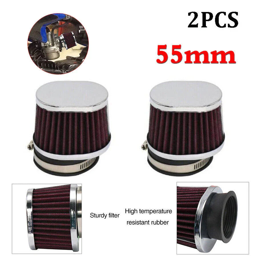 55mm Air Filter Pods for Motorcycle ATV Scooter - Red