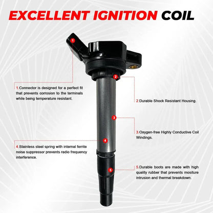 4 x Ignition Coils & Spark Plugs for Toyota Corolla / Matrix / Scion xD (2009-2013)