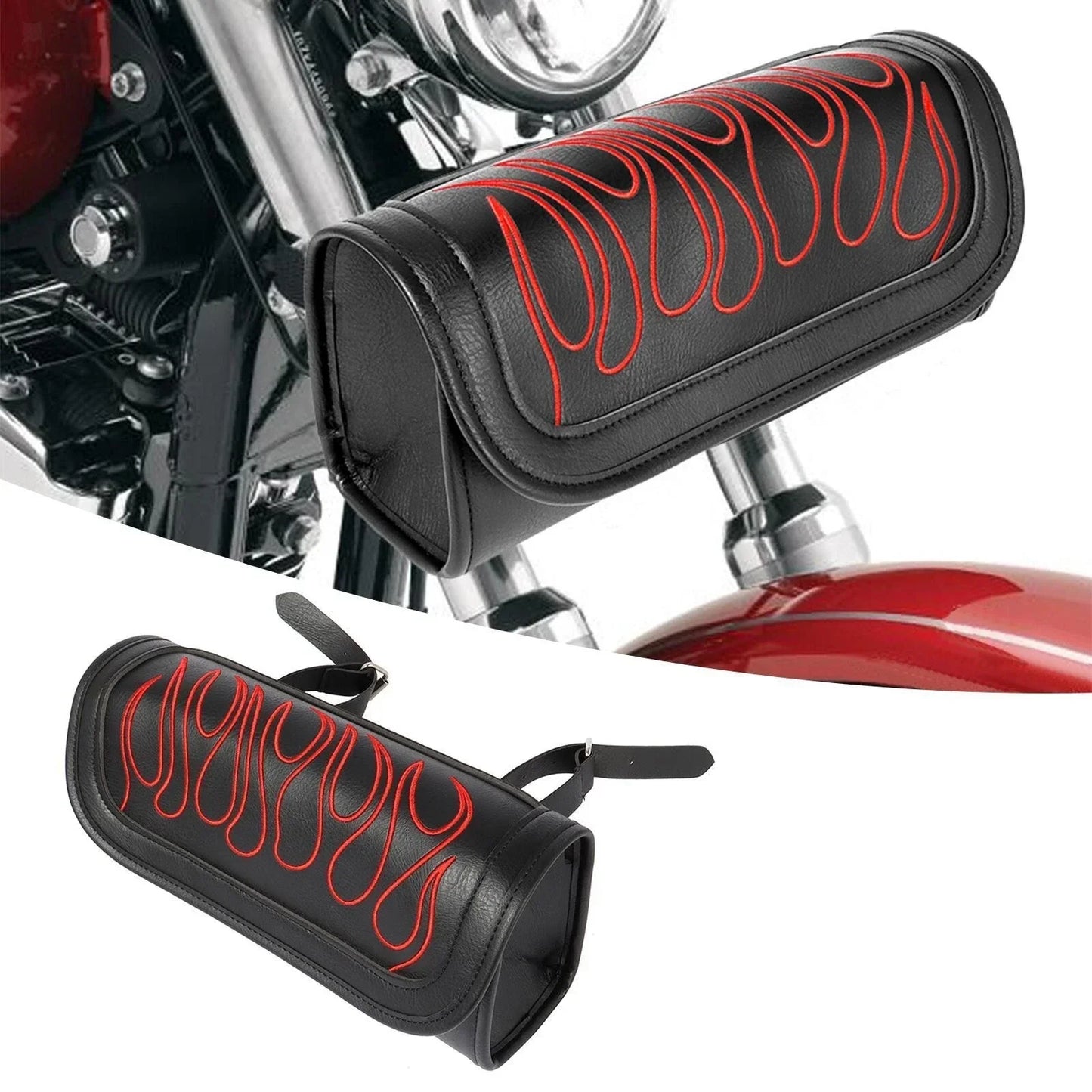 Motorcycle Tool Bag Storage Fork Roll Saddlebags Pouch for Harley