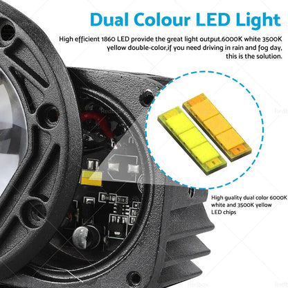 3" Flush Mount LED Work Light Bar for 4WD