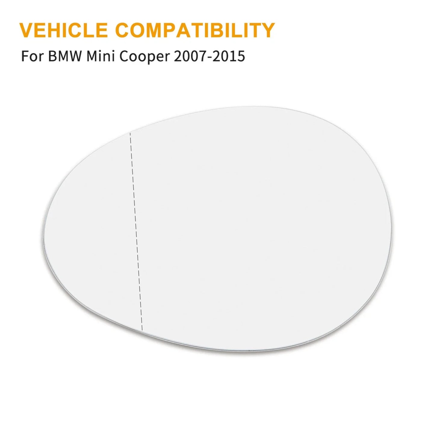Mirror Glass for BMW Mini Cooper Driver Side LH with Adhesive (2007-2015)