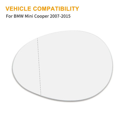 Mirror Glass for BMW Mini Cooper Driver Side LH with Adhesive (2007-2015)