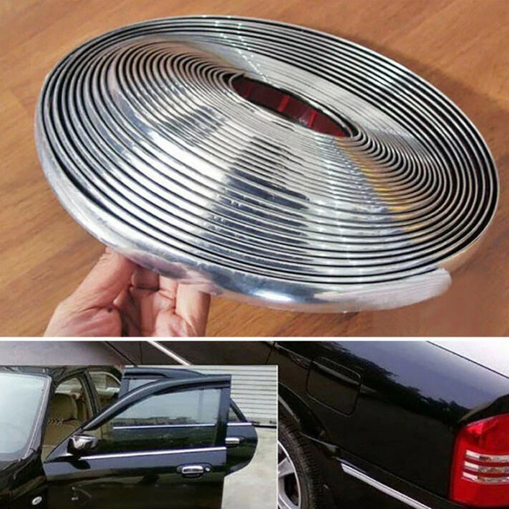12mm x 5m Chrome Car Auto Moulding Strip Adhesive Bumper Protector