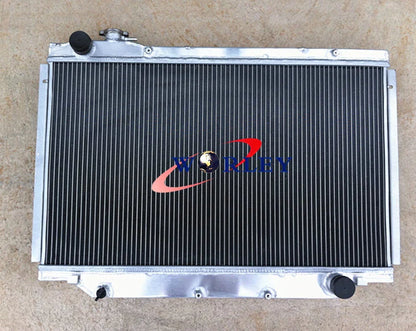 Aluminum Radiator + Black Hose for Toyota Land Cruiser HZJ80 HDJ80 (90-98)