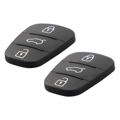 2 x Black Rubber Shell for Hyundai I10 I20 I30 Remote Car Key (3 Buttons)