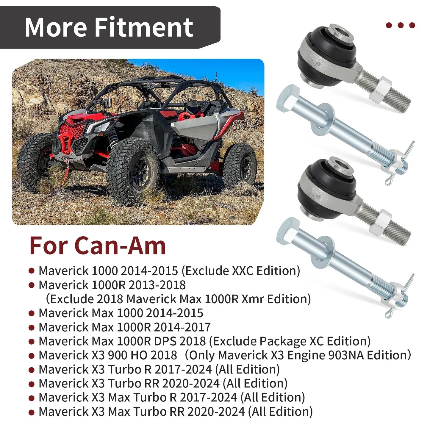 Tie Rod Ends Kit for Can-Am Maverick X3 R RR Max R RR 4x4 DPS (2017–2024)