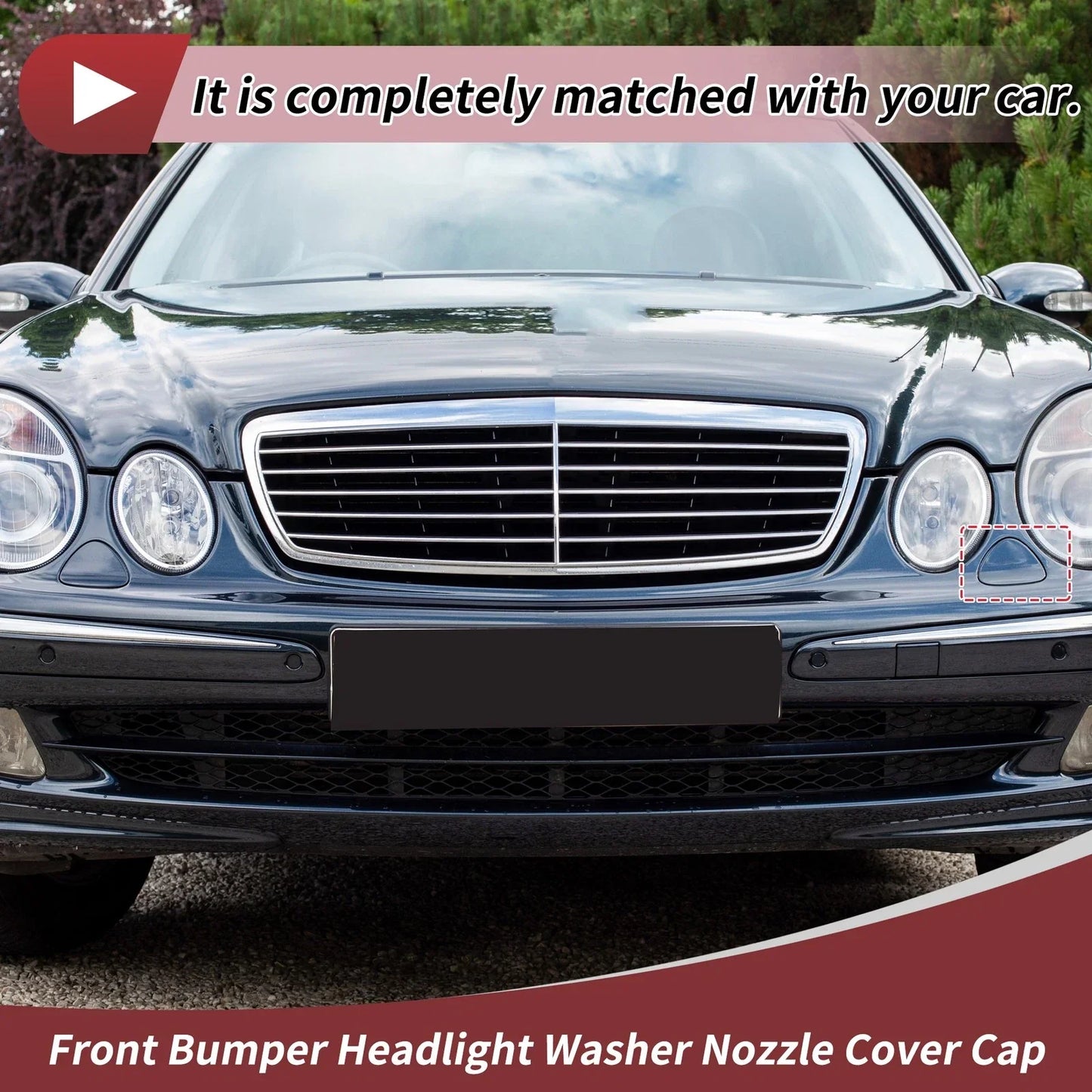 Front Left Washer Nozzle Cover for Mercedes-Benz E320 (1994-2006) Black