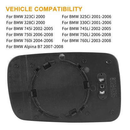 Mirror Glass Heated with Backing Plate for BMW 745i