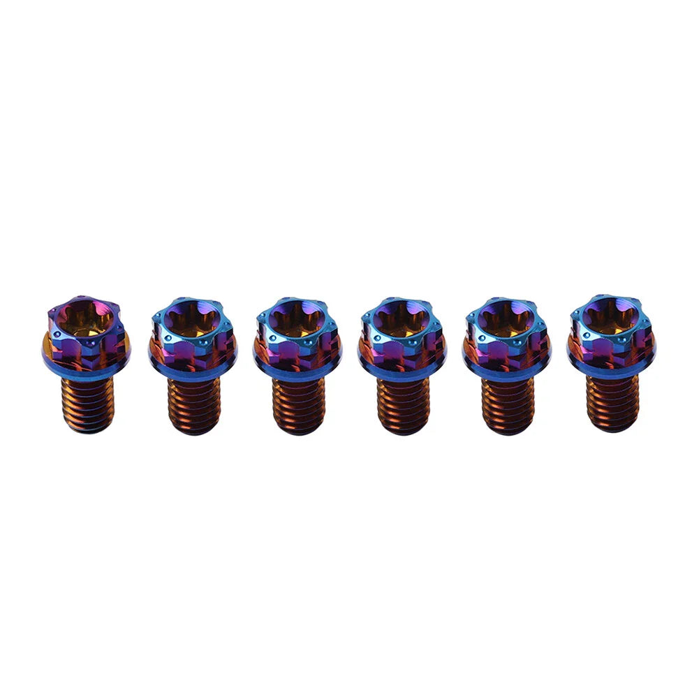 6pcs M6x30mm Titanium Torx Head Flange Screws for Bike Bicycle Motorcycle