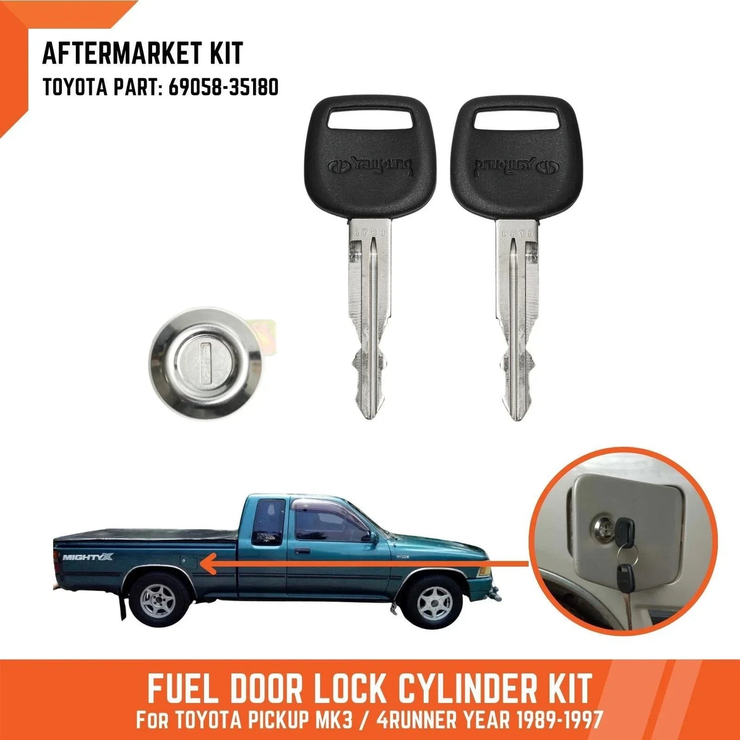 Fuel Lid Door Lock Key for Toyota Hilux 4Runner (1988-1996)