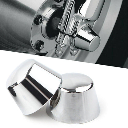 Chrome Front Axle Cap Nut Covers for Harley Sportster Dyna Road Glide