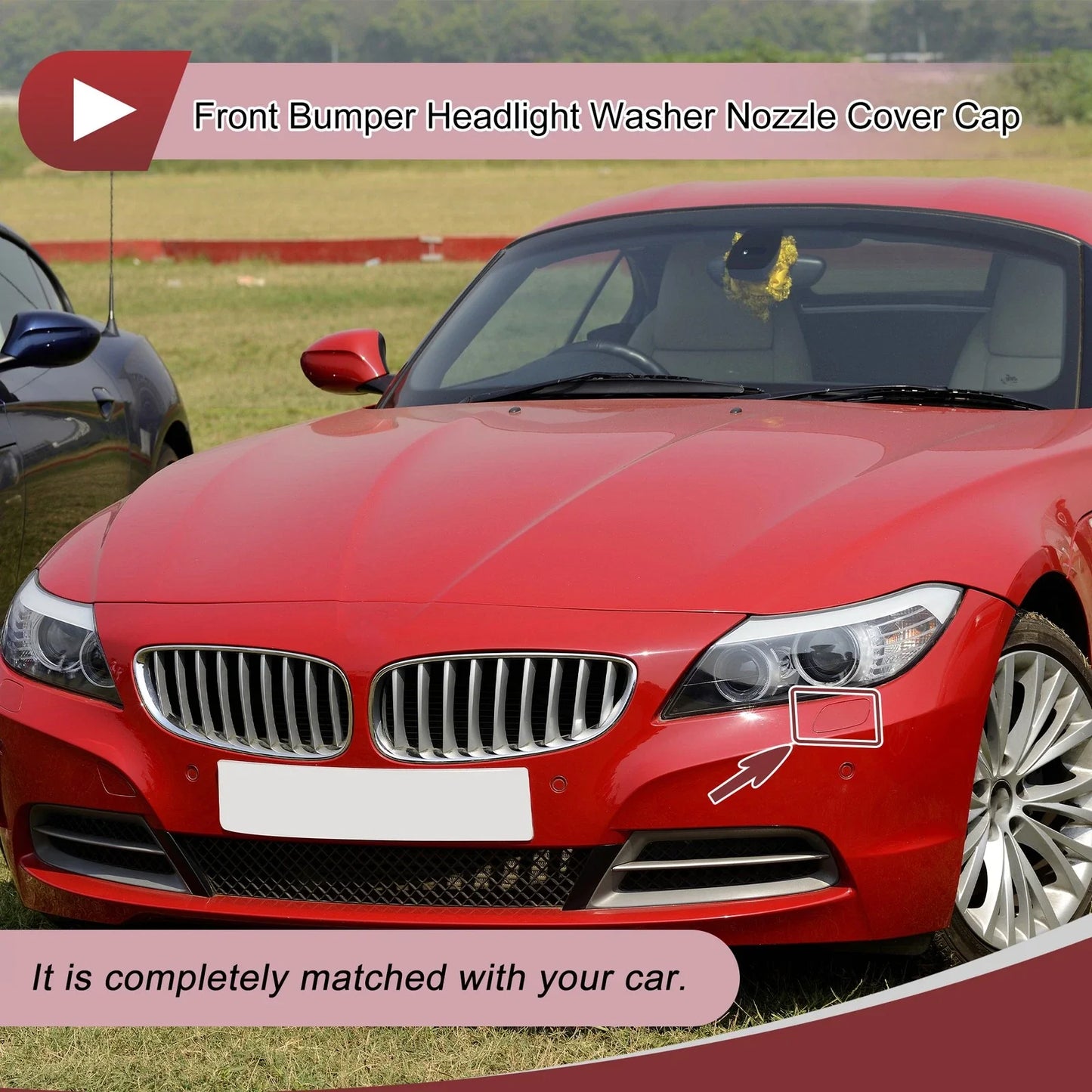 Bumper Headlight Washer Nozzle Cover Cap for BMW Z4 (2009-2016) Black